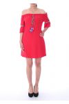 KLEID POMPOM 9127 ROT