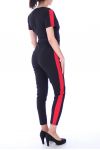 COMBINAISON PANTALON BANDE 9130 ROUGE