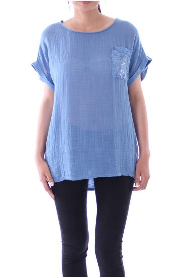 TOP POCHE PAILLETEE 9135 BLEU