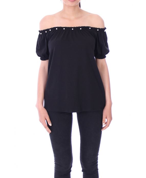 TOP ESCOTE DE CUENTAS 9129 NEGRO