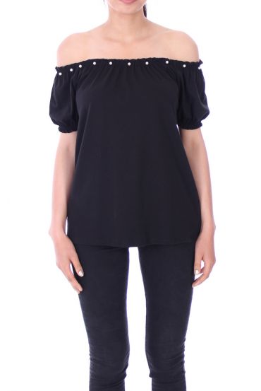 TOP ESCOTE DE CUENTAS 9129 NEGRO