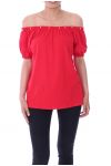 TOP AUSSCHNITT PERLEN 9129 ROT