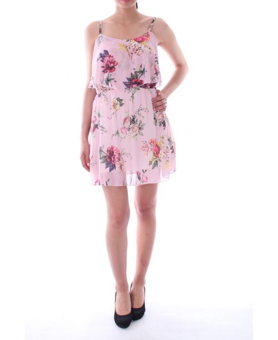 KLEID BEDRUCKTE BLUME 9138 ROSA