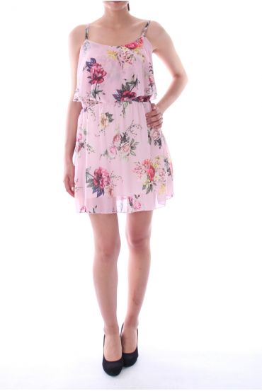 ROBE IMPRIMEE FLEURS 9138 ROSE