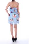 DRESS PRINTED FLOWERS 9138 BLUE