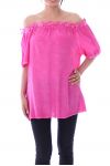 TOP HALS BLOEM 9133 FUCHSIA