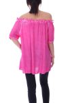 TOP HALS BLOEM 9133 FUCHSIA