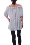 TOP DE FLORES ESCOTE 9133 GRIS