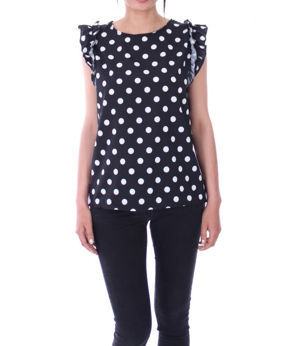 TOP A POIS 9128 NOIR