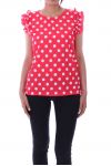 TOP IS VOORZIEN VAN POLKA DOTS 9128 ROOD