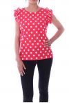 TOP IS VOORZIEN VAN POLKA DOTS 9128 ROOD