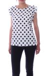 TOP IS VOORZIEN VAN POLKA DOTS 9128 WIT