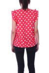 TOP IS VOORZIEN VAN POLKA DOTS 9128 ROOD