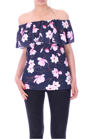 TOP FLORAL DRUCKT 9002 MARINE