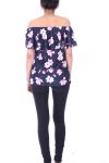 BOVEN PRINT BLOEMEN 9002 NAVY