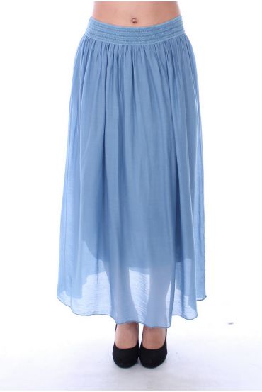 LONG SKIRT SILK 9142 BLUE