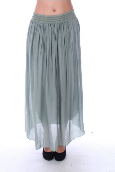 LONG SKIRT SILK 9142 KHAKI