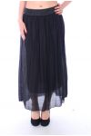 LONG SKIRT SILK 9142 BLACK