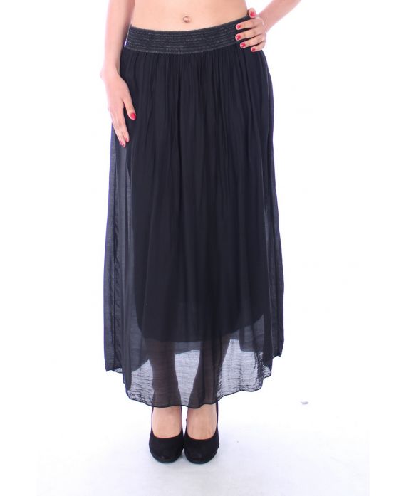 LONG SKIRT SILK 9142 BLACK