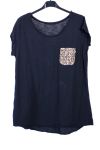 T-SHIRT POCKET PAILLETTES 9148 NERO