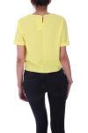 TOP CON PERLINE CRAVATTA 9140 GIALLO