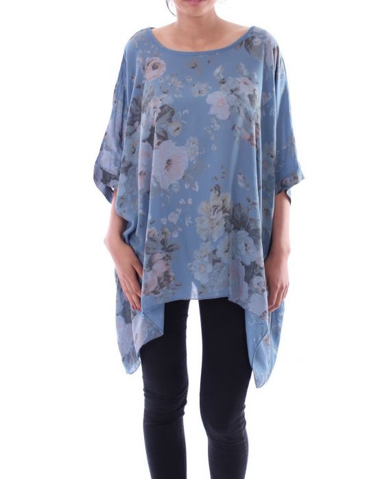 TUNIEK ASYMMETRISCHE KAP 9168 BLAUW