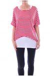 T-SHIRT 2 PICES 9164 ROUGE