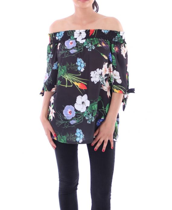 TOP DE FLORES 9161 NEGRO