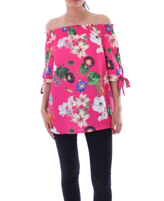 TOP DE FLORES 9161 FUSHIA