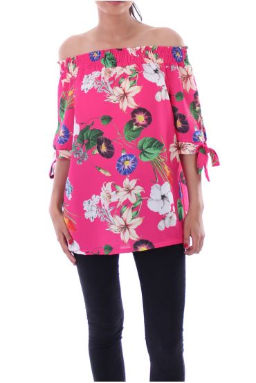 TOP DE FLORES 9161 FUSHIA