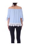 LACE TOP KRALEN 9160 BLAUW