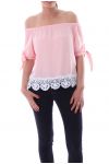 LACE TOP BEADING 9160 ROSE