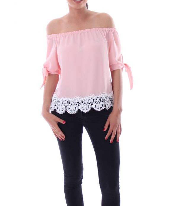 LACE TOP BEADING 9160 ROSE