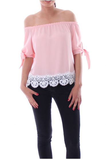 LACE TOP BEADING 9160 ROSE