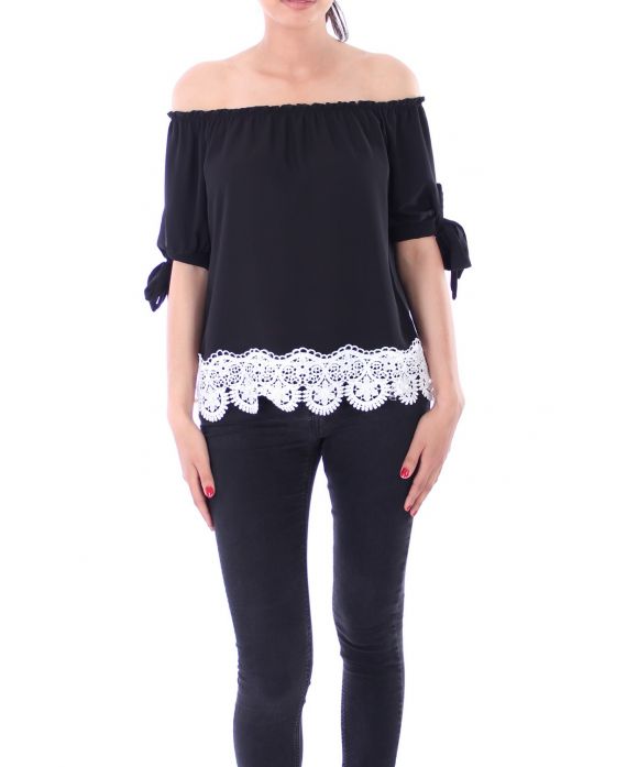 LACE TOP KRALEN 9160 ZWART