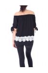 LACE TOP KRALEN 9160 ZWART