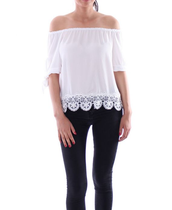 LACE TOP BEADING 9160 WHITE