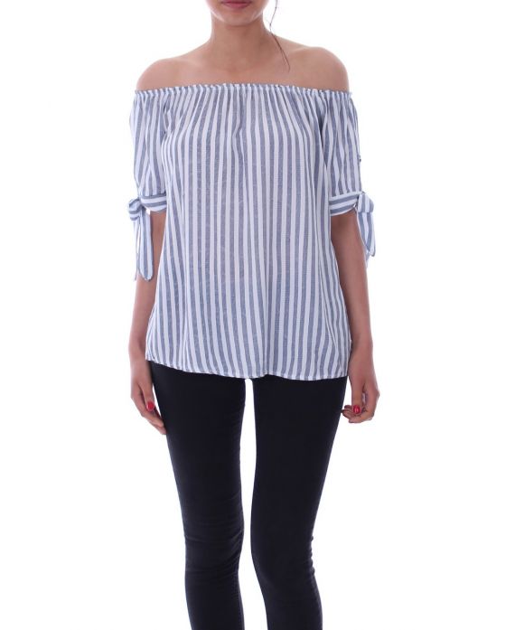 TOP STRIPED ON THE SHOULDERS 9143 WHITE