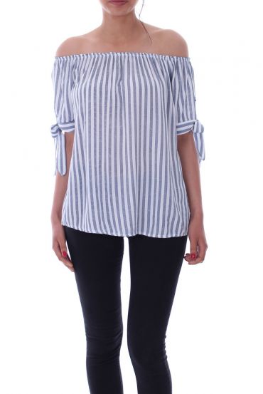 TOP STRIPED ON THE SHOULDERS 9143 WHITE