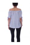 TOP A RIGHE SULLE SPALLE 9143 BIANCO