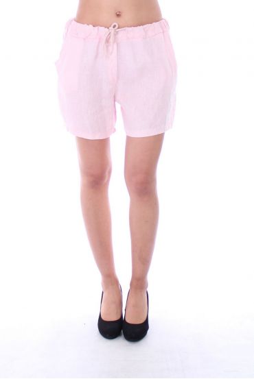 LINEN SHORTS, 9139 PINK