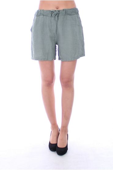 LINEN SHORTS, 9139 KHAKI