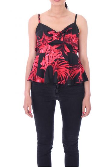 TOP STAMPE TROPICALI 9149 NERO