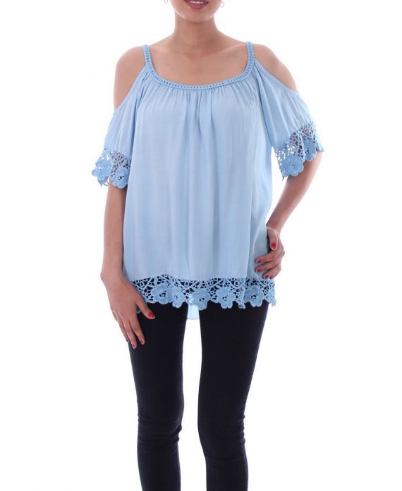 TUNIC SHOULDERS DENUDEES 9169-BLUE