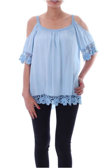 TUNIC SHOULDERS DENUDEES 9169-BLUE