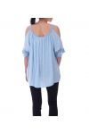 TUNIC SHOULDERS DENUDEES 9169-BLUE