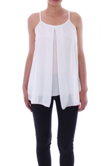 TOP DRAPE PERLES 9147 BLANC