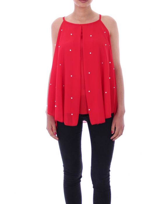 TOP DRAPIERT PERLEN 9147 ROT