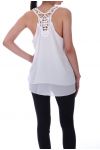 TOP SCHIENA IN PIZZO 9143 BIANCO