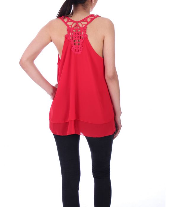 TOP DE ENCAJE CON ESPALDA 9143 ROJO